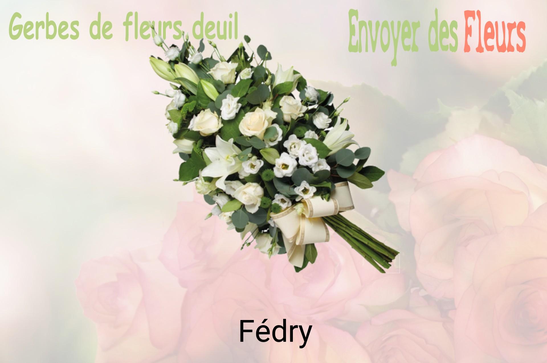 Gerbe de fleurs de deuil livrée à Fédry
